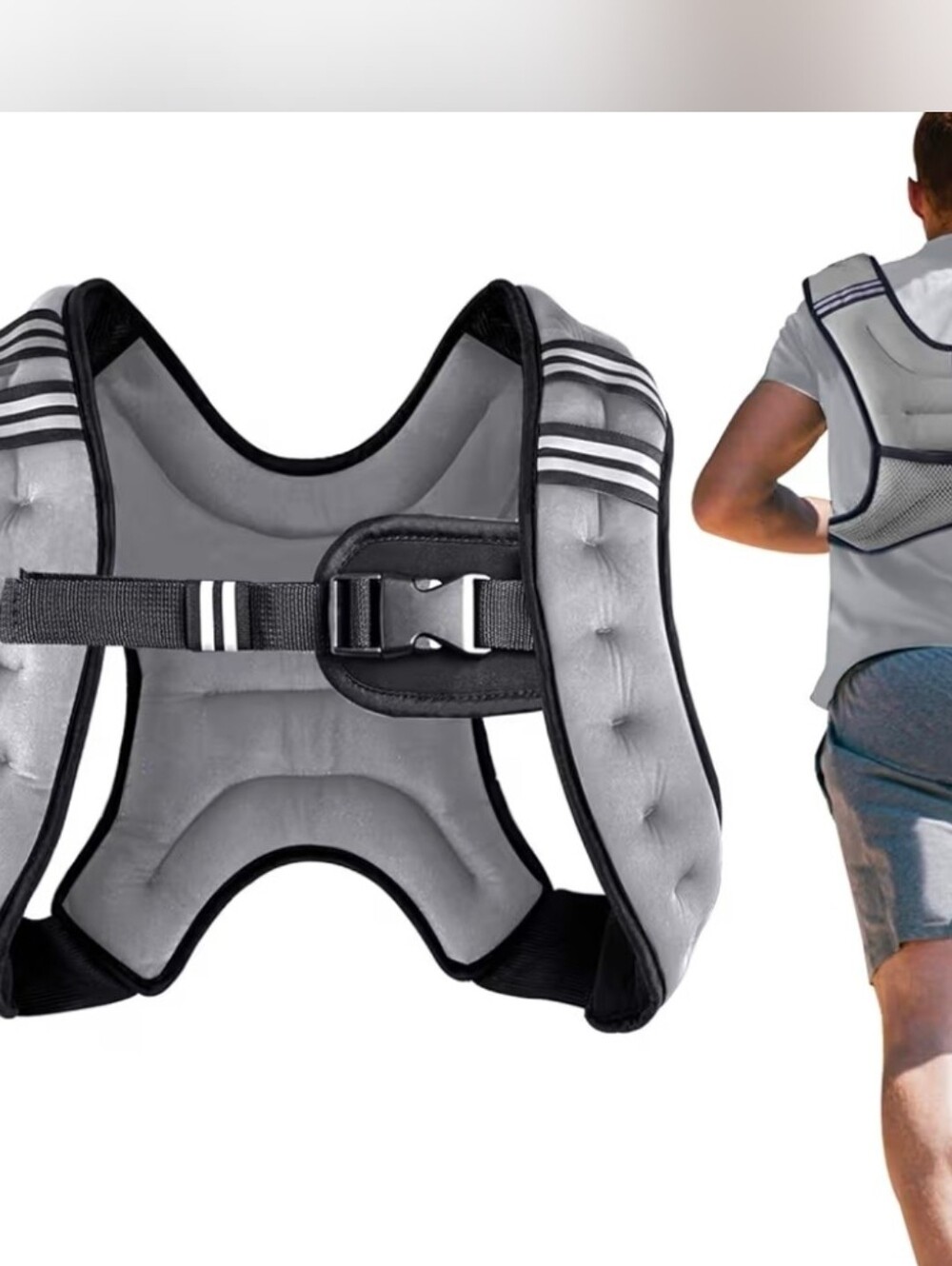 Henkelion Weighted Vest Weight for Men Women  Weights 12 lbs, Grey & Jump Rope